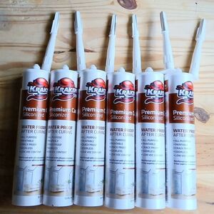 2 Pack White Silicone Caulk Paintable Acrylic Latex Sealant 10oz Cartrige Sealed
